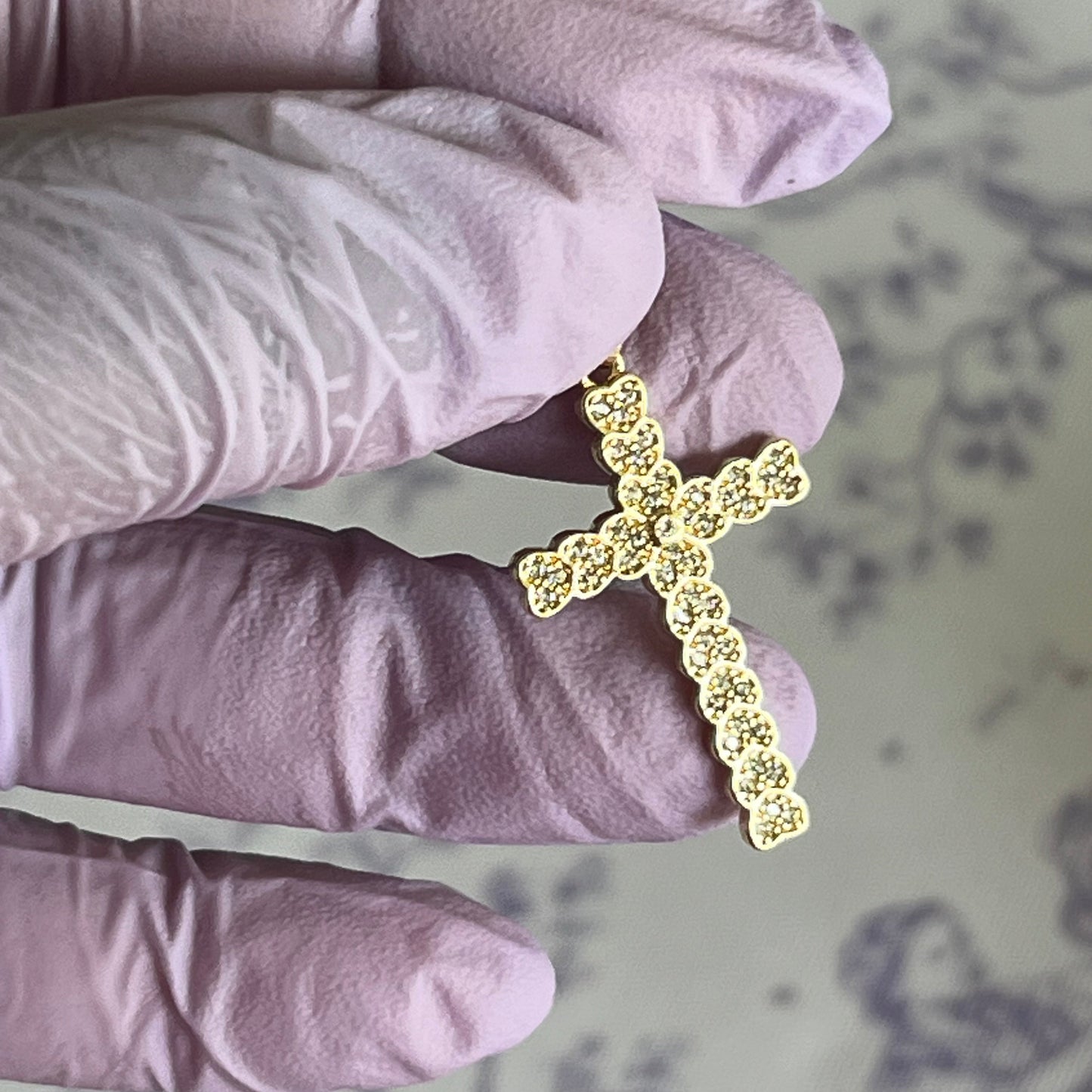 Gold Filled Hearts Cross Pendant