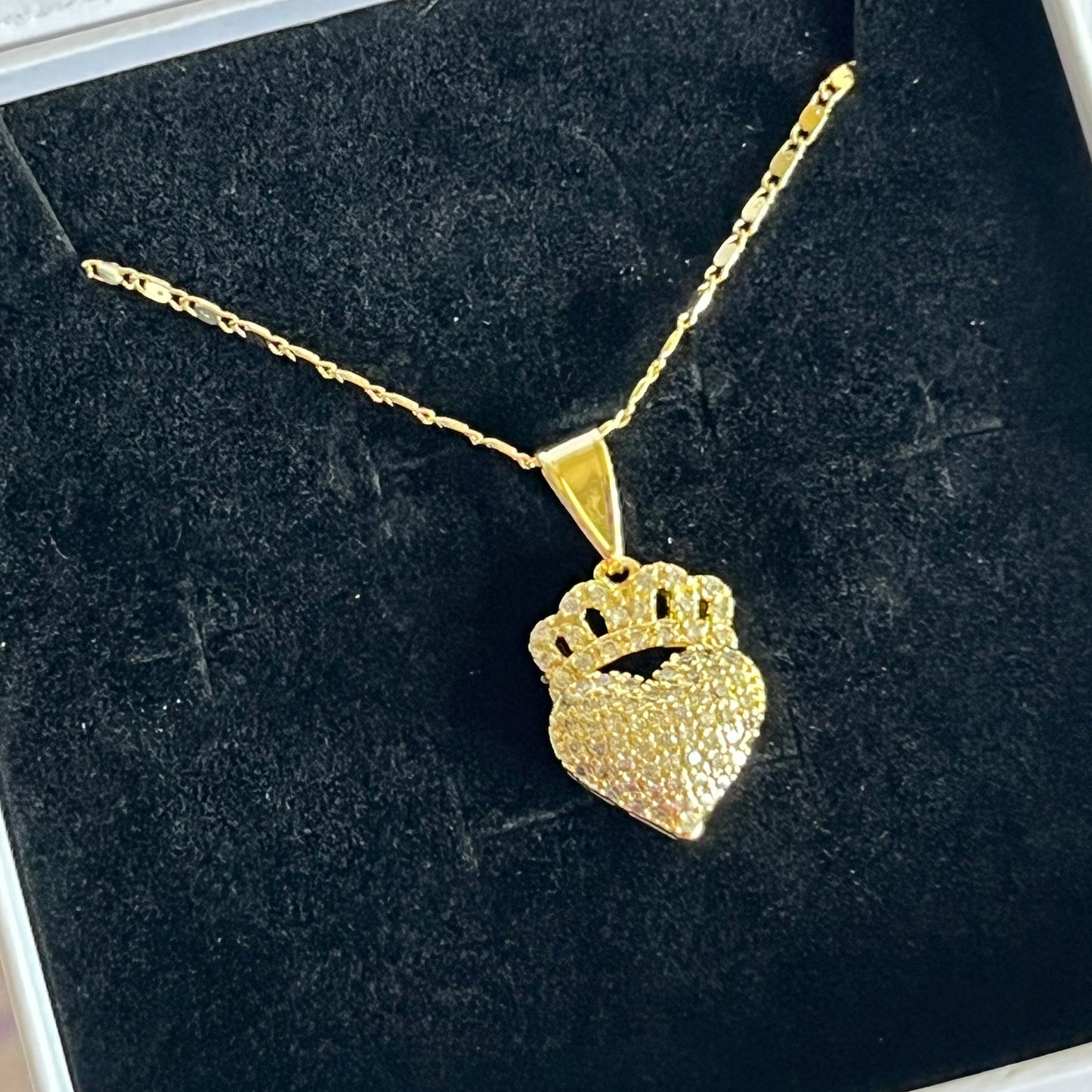 Gold Filled Crown Heart Necklace
