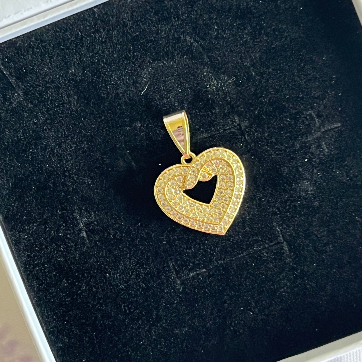 Gold Filled Layered Double Heart Pendant