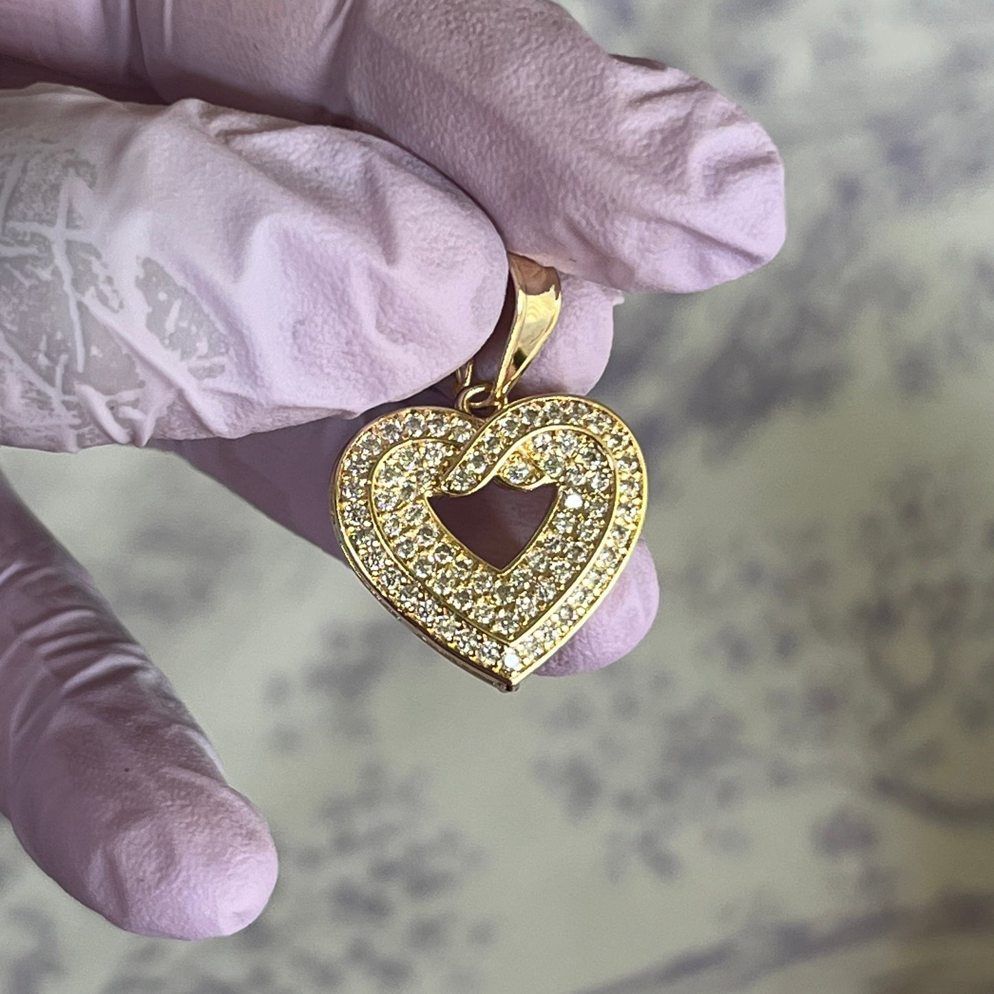 Gold Filled Layered Double Heart Pendant