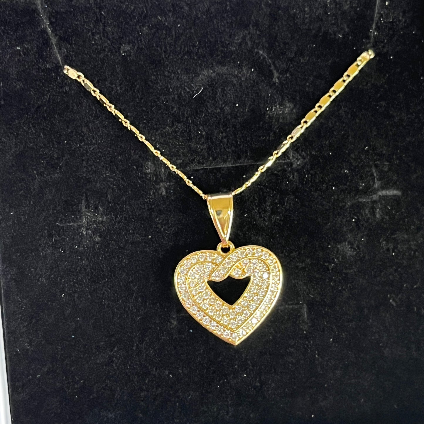 Gold Filled Layered Double Heart Necklace