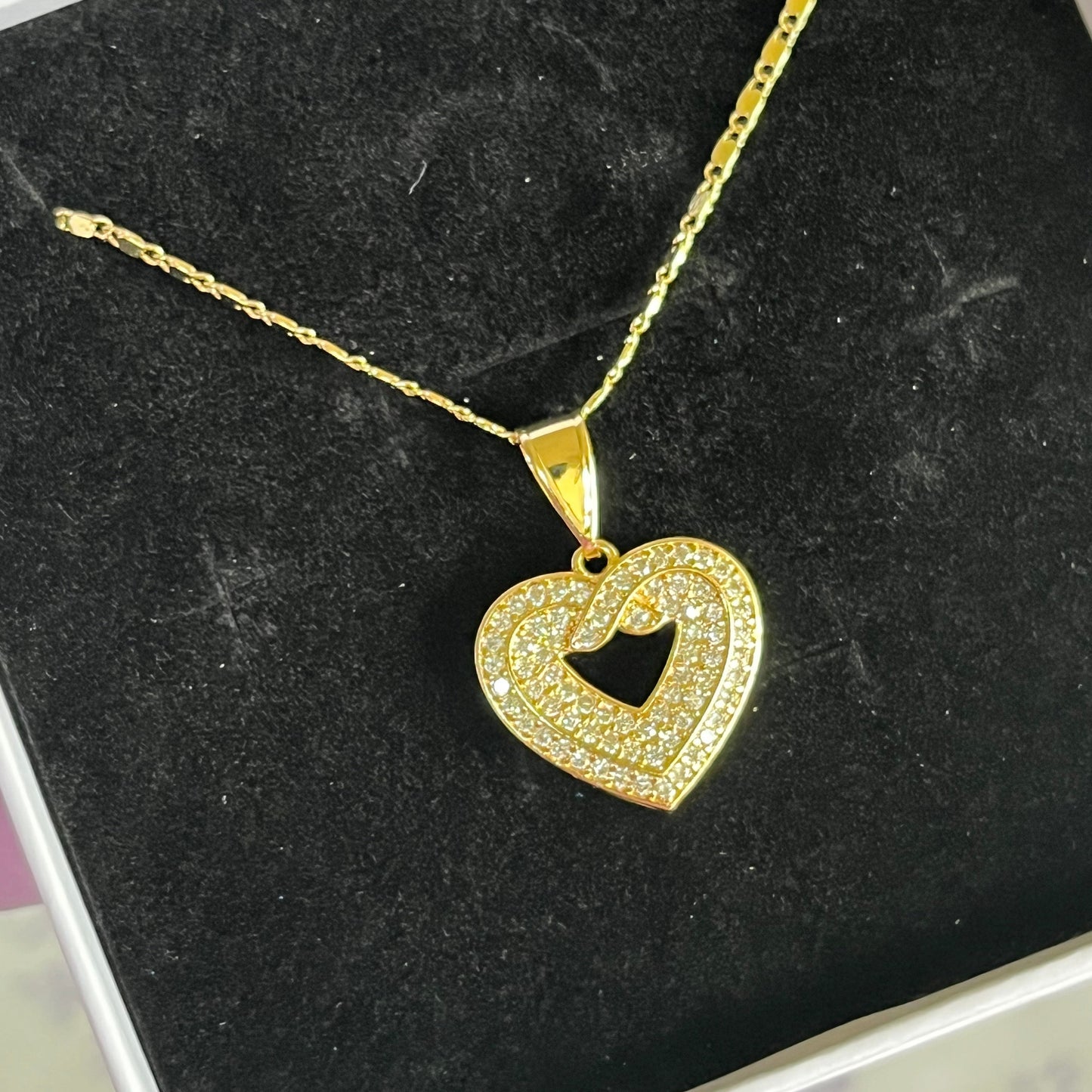 Gold Filled Layered Double Heart Necklace