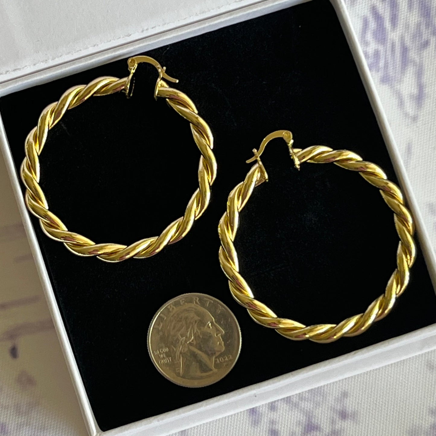 Gold Filled Chunky Twisted Hoop Earrings