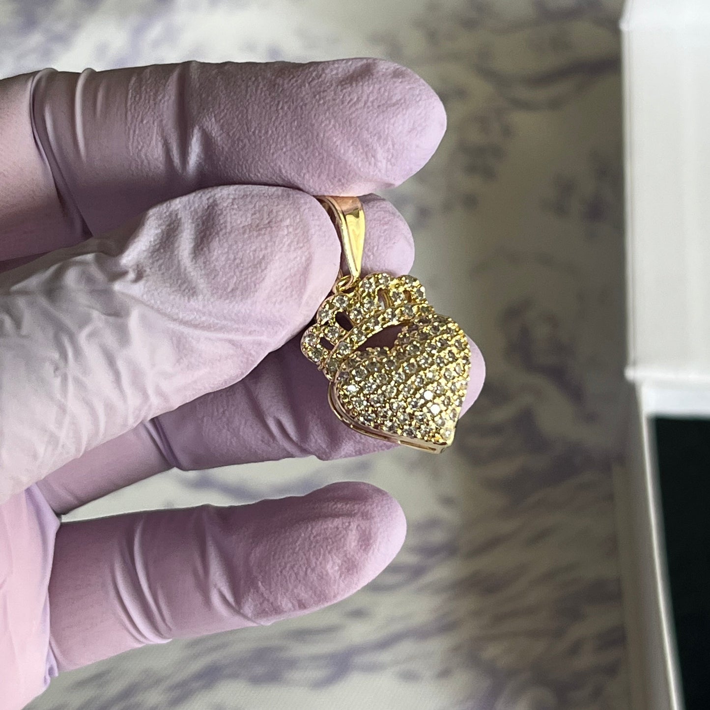 Gold Filled Crown Heart Pendant