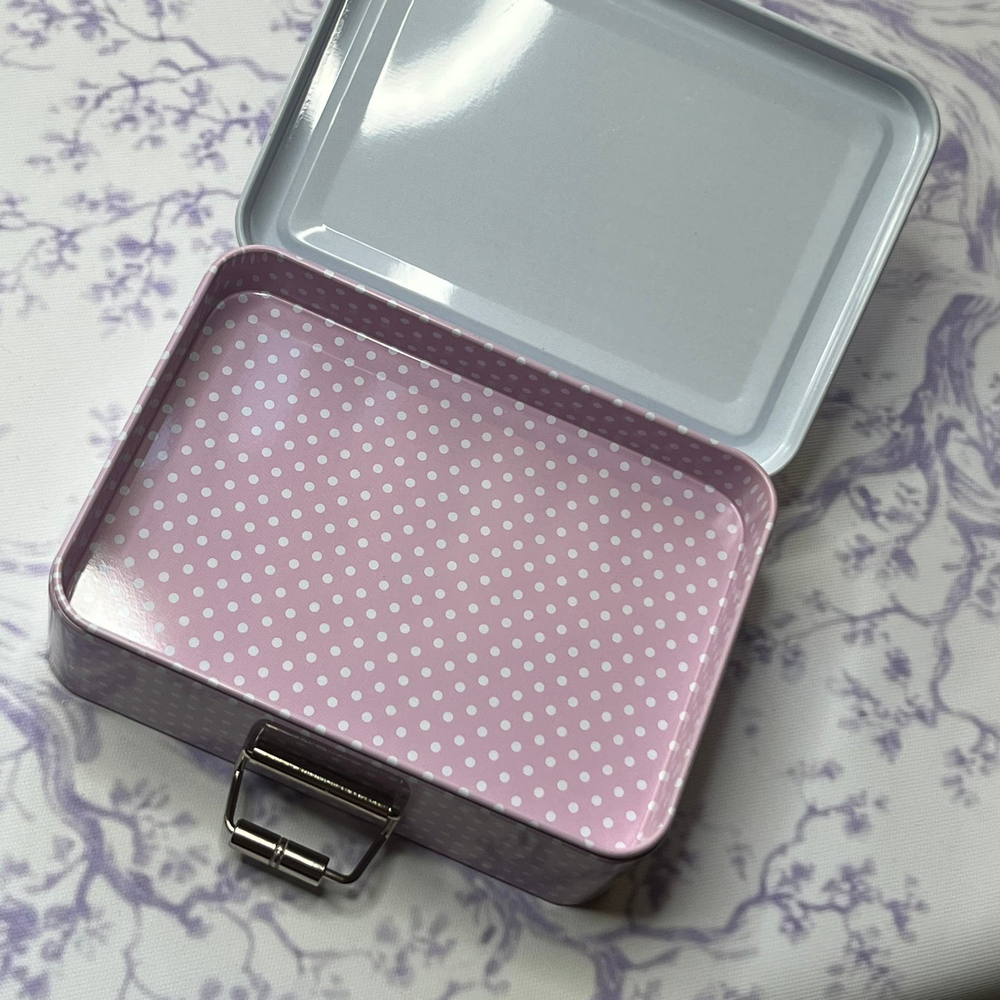 Pink Floral Polka Dot Jewelry Mini Storage Box