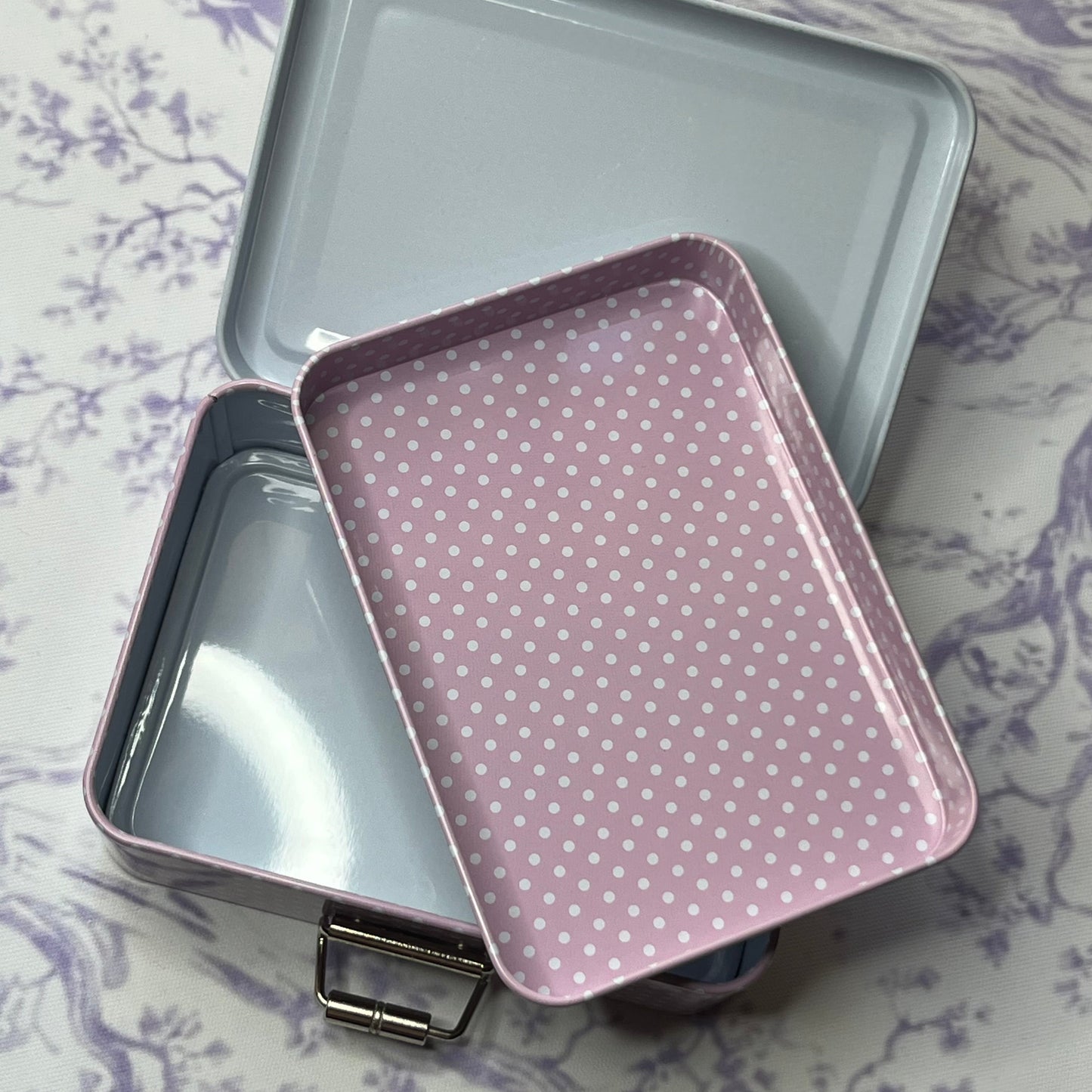 Pink Floral Polka Dot Jewelry Mini Storage Box