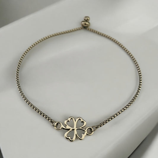 Four-Leaf Clover Adjustable Bracelet