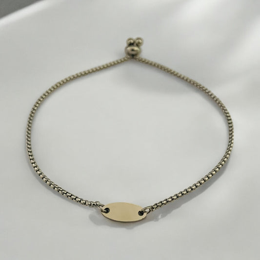 Oval Pendant Adjustable Bracelet