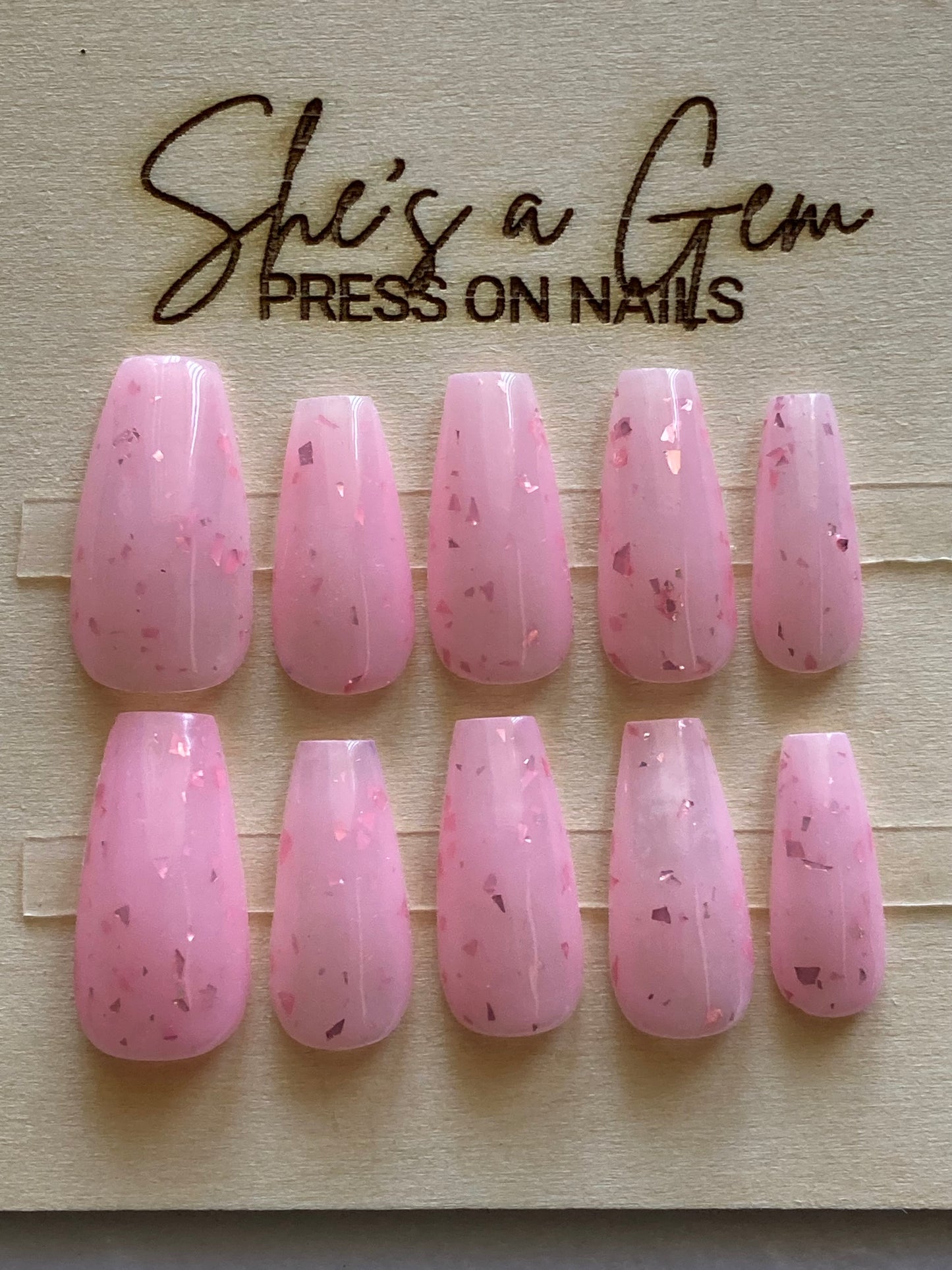 Pink Diamond Dust-Press on Nails